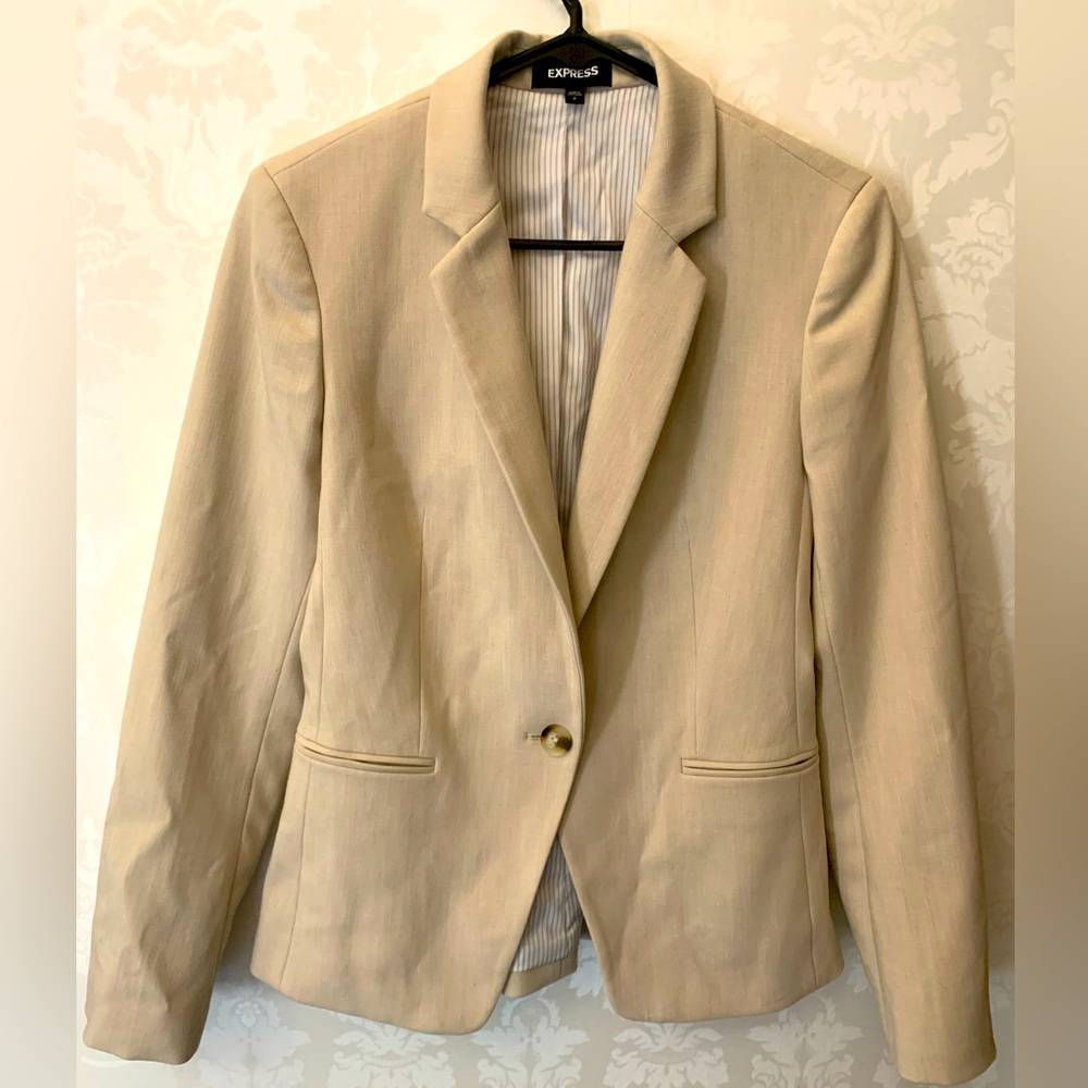 Express khaki long sleeve casual jacket